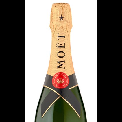 View Moet And Chandon Brut Champagne 75cl With Diamante Crystal Flutes number 1